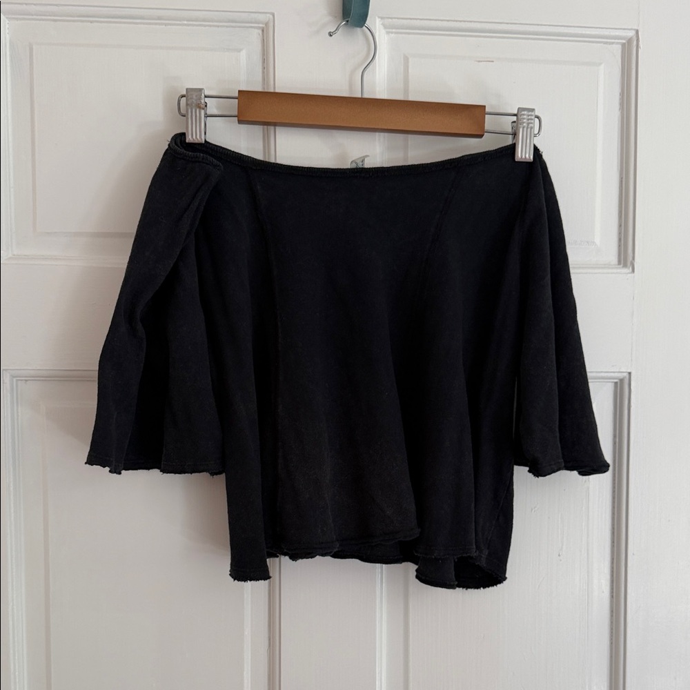 Free People Off Shoulder Acid Wash Top Size S - Picture 6 of 6